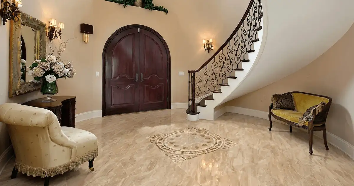 Entrance hall with professionally installed ceramic tile flooring in Savannah GA