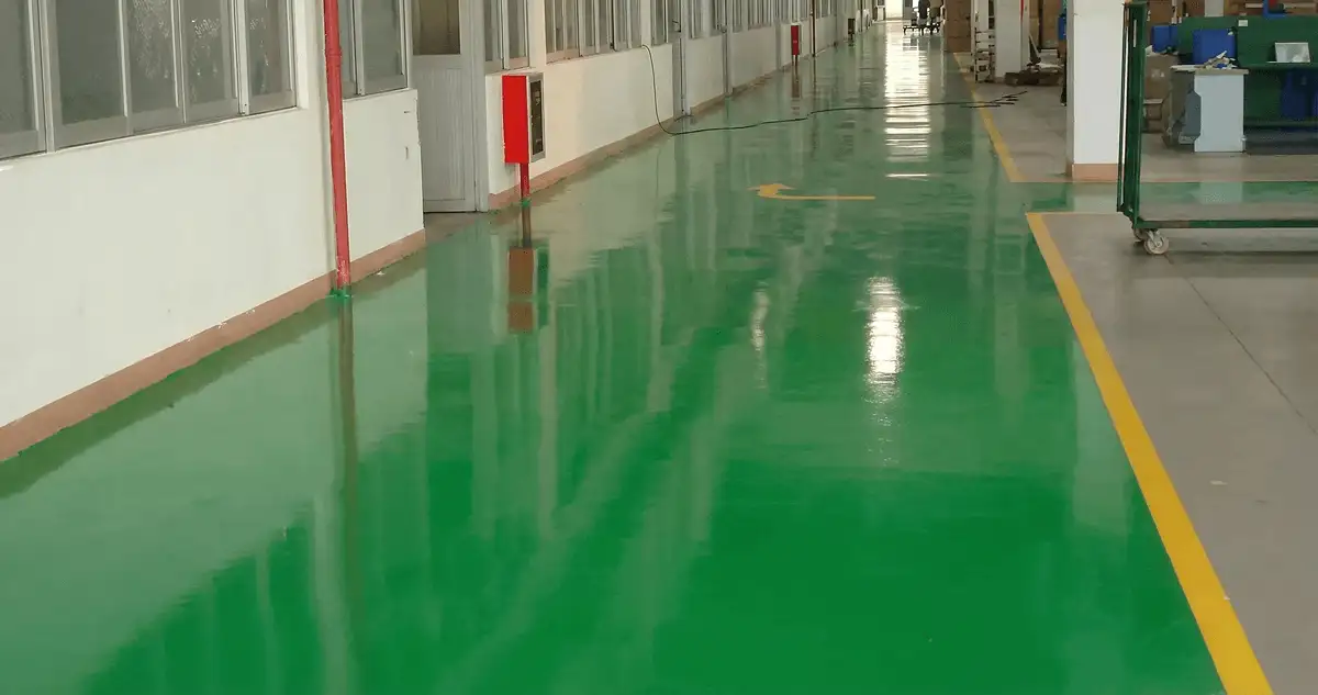 A factory floor professionally covered and marked with epoxy flooring in Savannah, GA