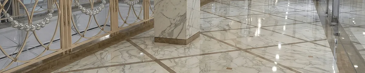Beautiful marble floor professionally installed in Savannah, GA