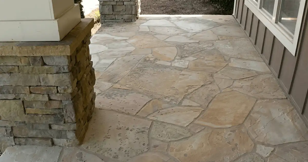 House entrance with professionally installed stone flooring in Savannah GA